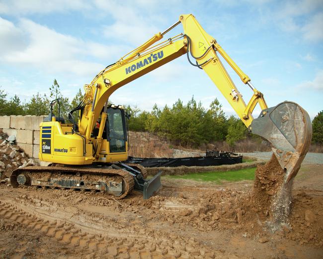 PC138USLC11 tight tail excavator Komatsu